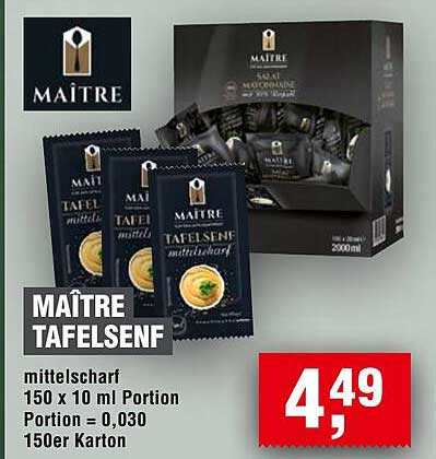 MÄITRE TAFELSENF - Mittelscharf 150 x 10 ml