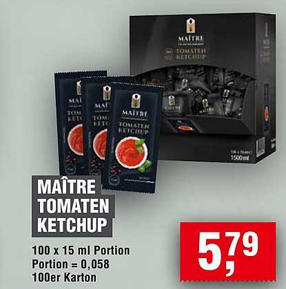 MAÎTRE TOMATEN KETCHUP 100er Karton