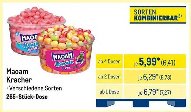 Maoam Kracher – Verschiedene Sorten, 265-Stück-Dose