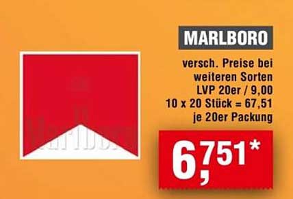 Marlboro 20er Packung – jetzt im Angebot!