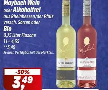 Maybach Wein oder Alkoholfrei aus Rheinhessen/Pfalz - versch. Sorten oder Bio