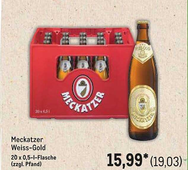 Meckatzer Weiss-Gold - 20 x 0,5 l-Flasche (zzgl. Pfand)