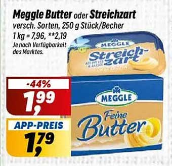 Meggle Butter oder Streichzart 250 g Becher