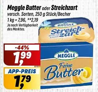Meggle Butter oder Streichzart, 250 g, verschiedene Sorten