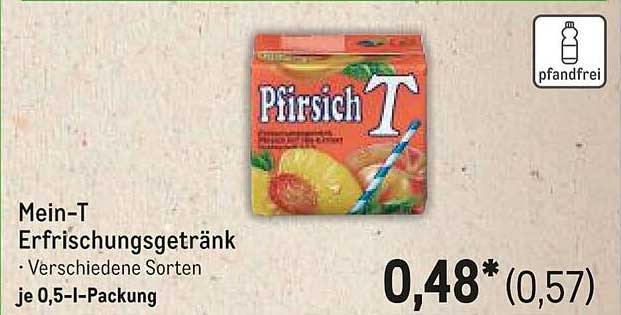 Mein-T Erfrischungsgetränk - Pfirsich (0,5 l-Packung)