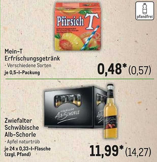 Mein-T Erfrischungsgetränk - Verschiedene Sorten, je 0,5 l-Packung