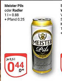 Meister Pils oder Radler 0,5 l