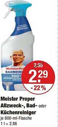 Meister Proper Allzweck-, Bad- oder Küchenreiniger je 800-ml-Flasche