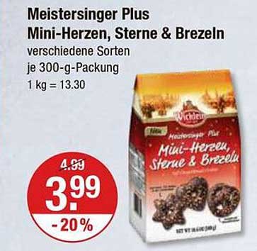 Meistersinger Plus Mini-Herzen, Sterne & Brezeln - verschiedene Sorten