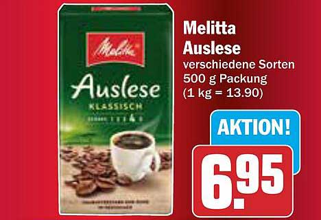 Melitta Auslese 500 g Packung - verschiedene Sorten