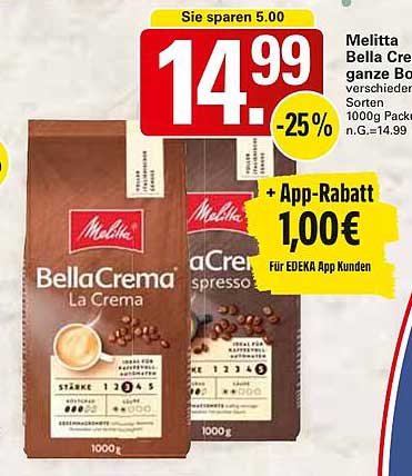 Melitta Bella Crema ganze Bohne 1000g