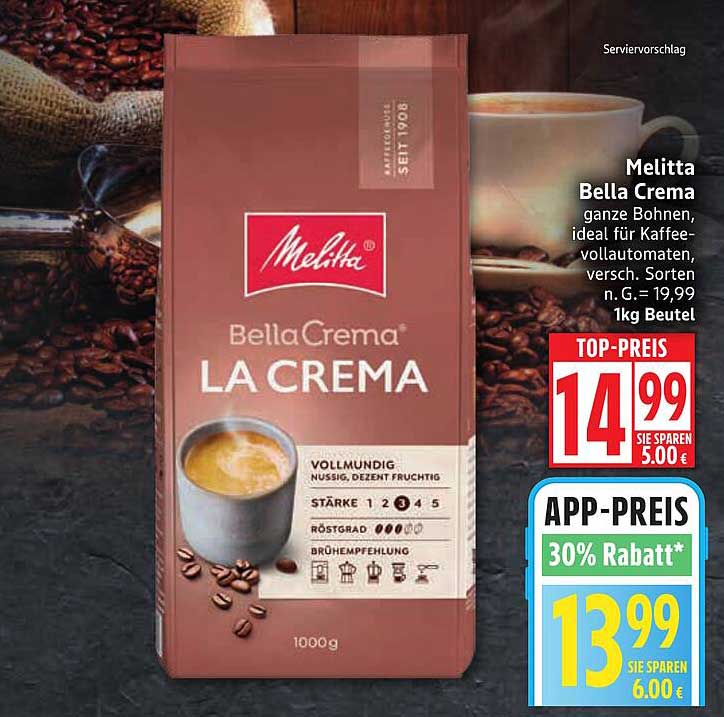 Melitta Bella Crema® La Crema - Ganze Bohnen, 1 kg