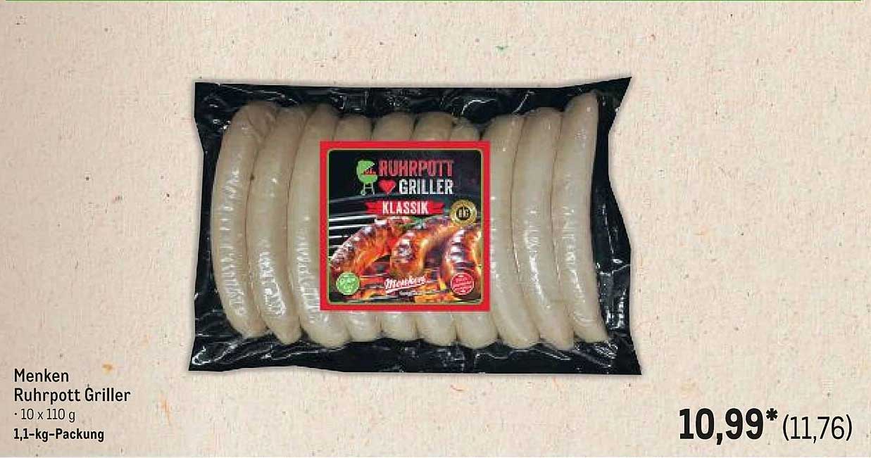 Menken Ruhrpott Griller - 1,1-kg-Packung (10 x 110 g)