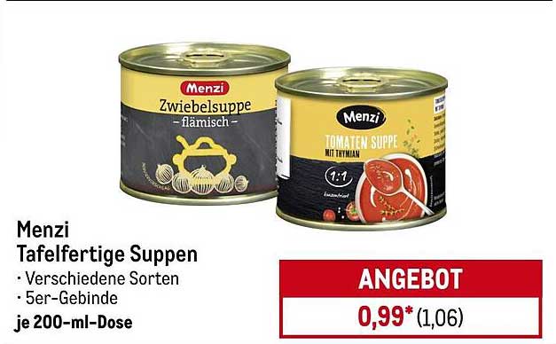 Menzi Tafelgerichte Suppen - Verschiedene Sorten im 5er-Gebinde