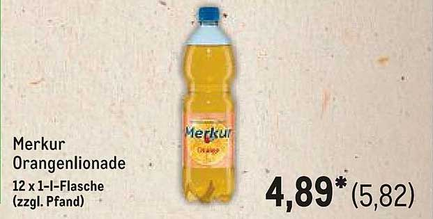 Merkur Orangenlimonade 12 x 1-l-Flasche (zzgl. Pfand)