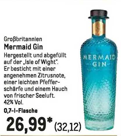 Mermaid Gin 0,7 l Flasche