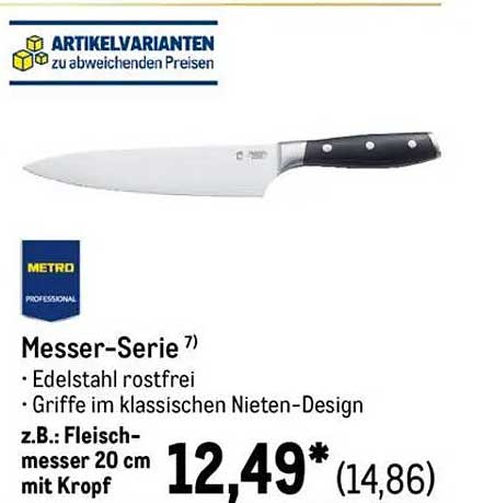 Messer-Serie – Edelstahlmesser 20 cm mit Kropf