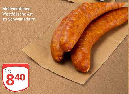 Mettwürstchen Westfälische Art, im Schweinedarm