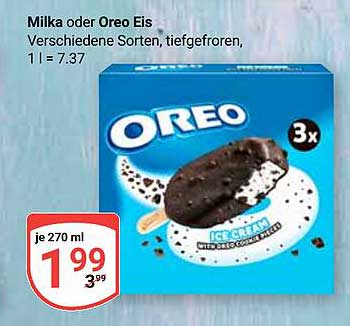 Milka oder Oreo Eis, verschiedene Sorten, tiefgefroren