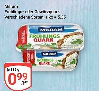 Milram Frühlings- oder Gewürzquark, 185 g