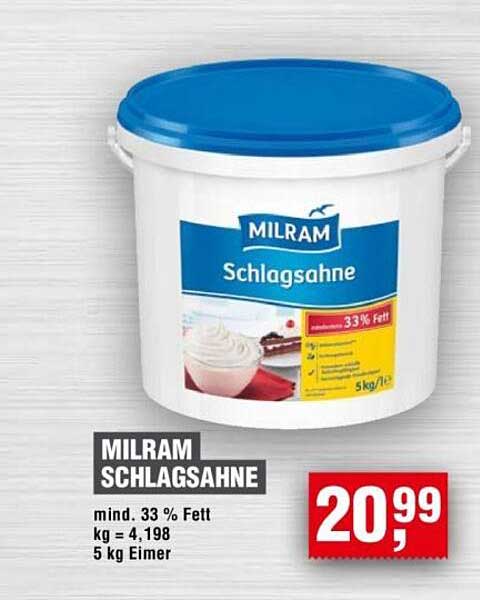MILRAM Schlag-sahne 5 kg Eimer