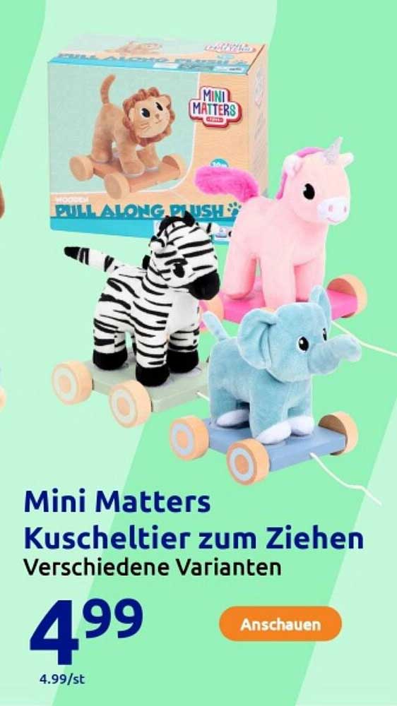 Mini Matters Kuscheltier zum Ziehen - Verschiedene Varianten