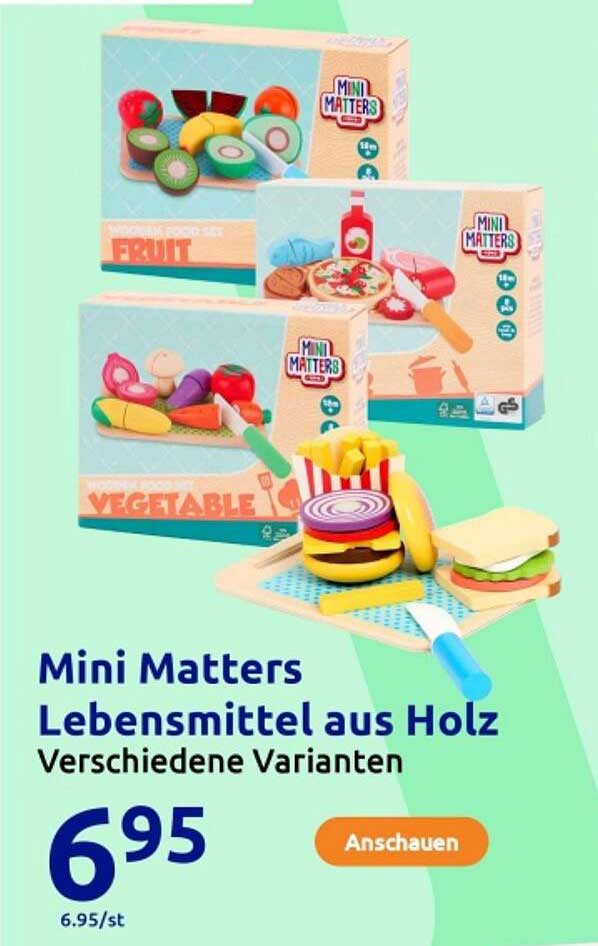 Mini Matters Lebensmittel aus Holz - Verschiedene Varianten