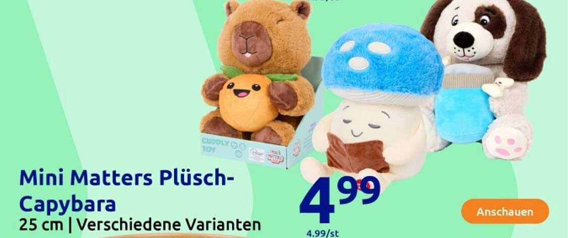 Mini Matters Plüsch-Capybara 25 cm | Verschiedene Varianten
