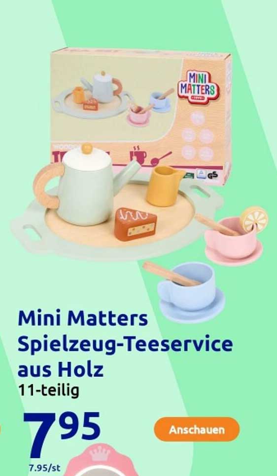 Mini Matters Spielzeug-Teeservice aus Holz 11-teilig