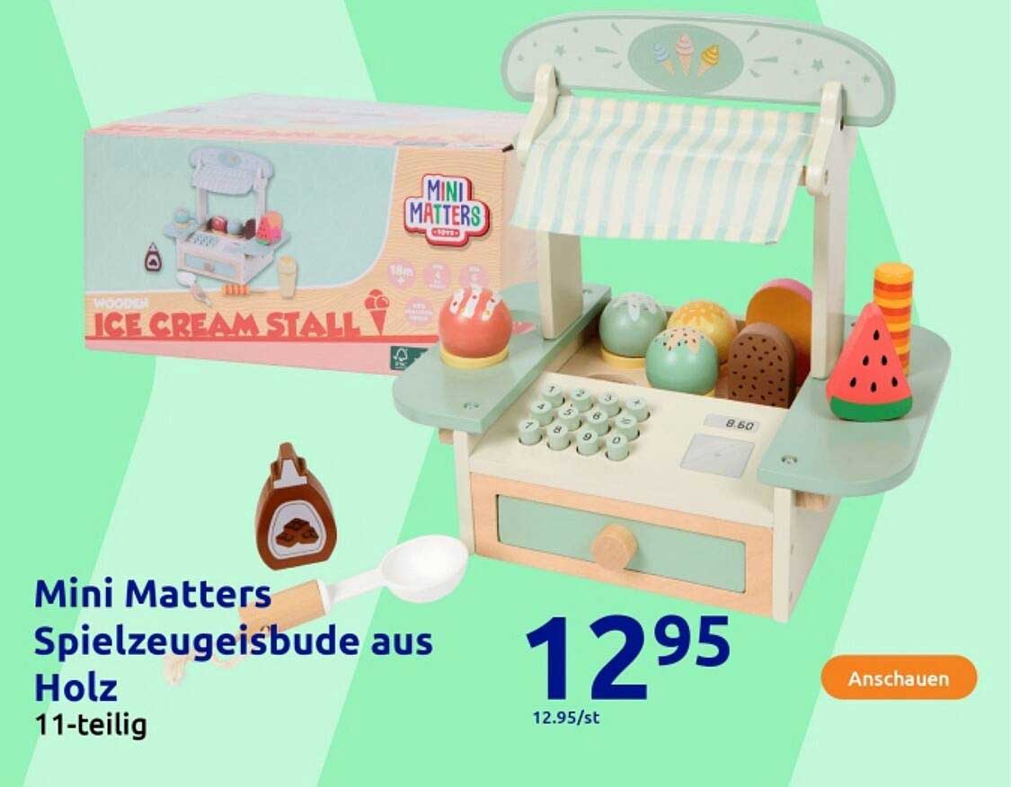 Mini Matters SpielzeugEISBude aus Holz – 11-teilig