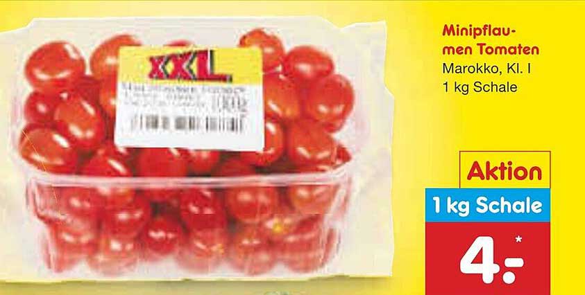 Minipflau- men Tomaten Marokko, Kl. I 1 kg Schale