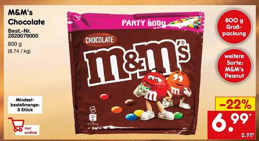 M&M's Chocolate 800 g im Angebot – Partygröße zum Sparpreis