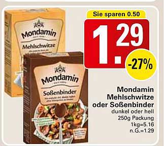 Mondamin Mehlschwitze oder Soßenbinder 250g