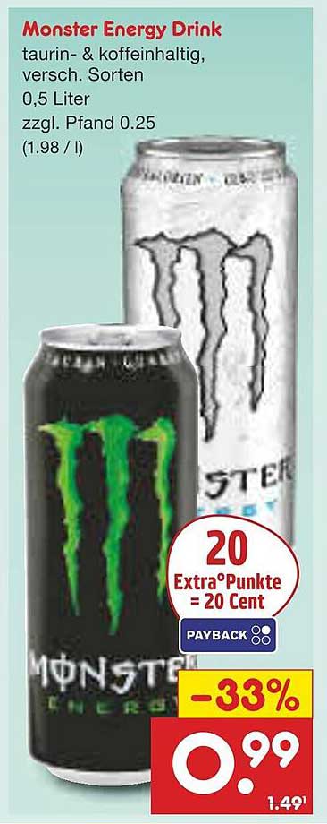 Monster Energy Drink 0,5 Liter, verschiedene Sorten