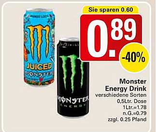 Monster Energy Drink - verschiedene Sorten 0,5L Dose