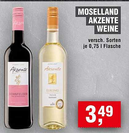 MOSELLAND AKZENTE WEINE je 0,75 l Flasche