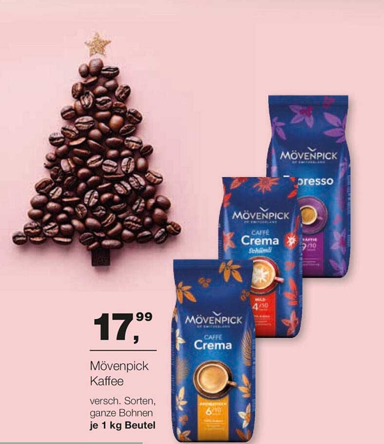 Mövenpick Kaffee, verschiedene Sorten, ganze Bohnen, je 1 kg Beutel