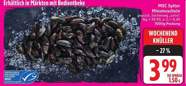 MSC Sylter Miesmuscheln, gepult, 1 kg