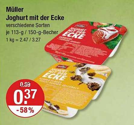 Müller Joghurt mit der Ecke - verschiedene Sorten