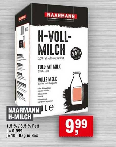 NAARMANN H-VOLL-MILCH 3,5% Fett - ultrahocherhitzt