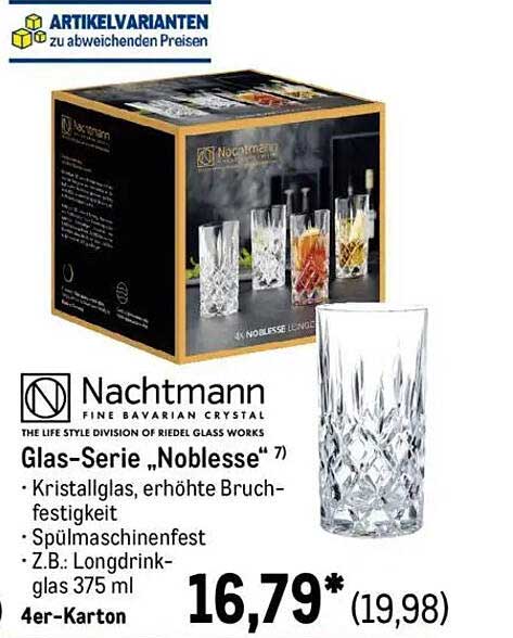 Nachtmann Glas-Serie "Noblesse" 7 - 4er-Karton