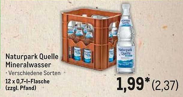 Naturpark Quelle Mineralwasser 12 x 0,7 l-Flasche