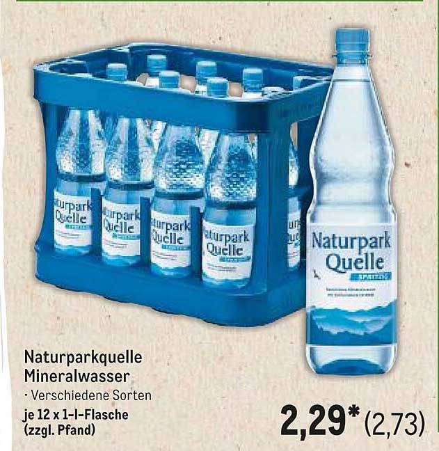 Naturparkquelle Mineralwasser - Verschiedene Sorten