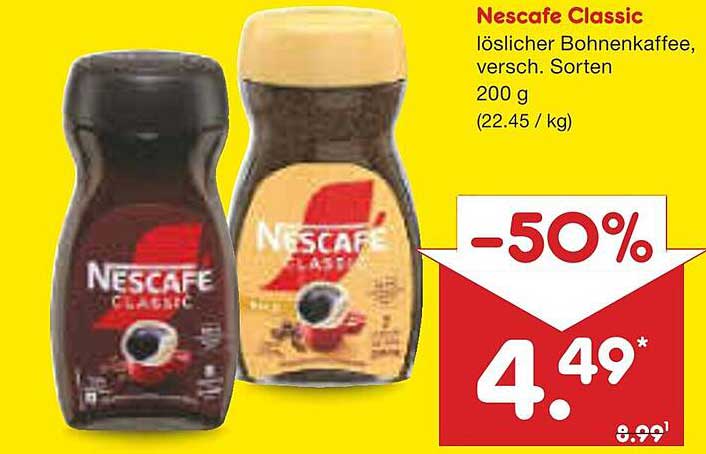 Nescafe Classic löslicher Bohnenkaffee, verschiedene Sorten, 200 g