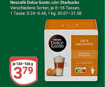 Nescafé Dolce Gusto oder Starbucks Latte Macchiato