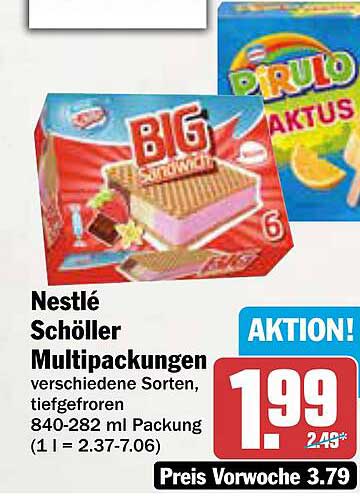 Nestlé Schöller Multipackungen verschiedene Sorten, tiefgefroren