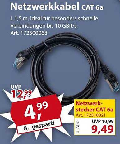 Netzwerkkabel CAT 6a 1,5 m - Ideal für schnelle Verbindungen