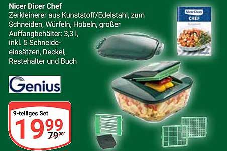 Nicer Dicer Chef - 9-teiliges Set jetzt nur 7,99!