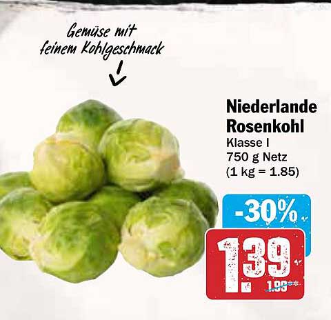Niederlande Rosenkohl Klasse I - 750 g Netz