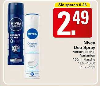 Nivea Deo Spray verschiedene Varianten 150ml Flasche